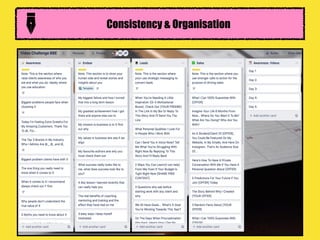 Consistency & Organisation
 