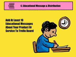 4. Educational Message & Distribution
Add At Least 10
Educational Messages
About Your Product Or
Service To Trello Board
 