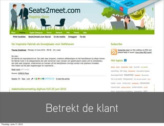 Betrekt de klant
Thursday, June 17, 2010
 