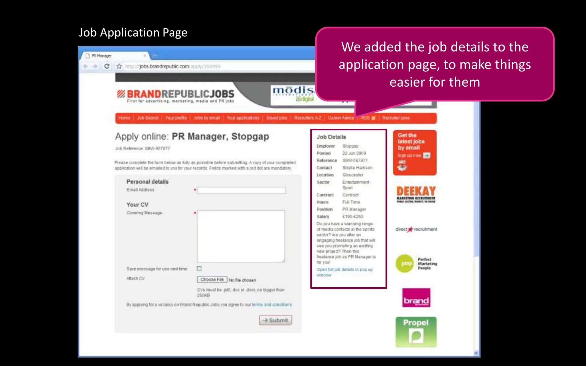 12% uplift in completed registrationsComparing stats for April, May  & June 2008 to the same months in 2009
