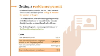 TAX rates
In Finland, tax rates for companies are at normal European levels
Personal income tax*
Monthly salary 5 500 € 35.8 %
Monthly salary 3 574 € 29.3 %
Foreign key employee 35 %
Capital income tax 21.6-34 %
Corporate tax 20 %
Property tax 0.86% - 1.80 %
Transfer tax (buyer pays) 4 % real estate
2 % limited liability housing company shares
Value added tax (VAT) 24 % general rate
14 % groceries and restaurants
10 % misc. services and cultural activities
 