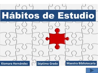 Hábitos de Estudio




Xiomara Hernández   Séptimo Grado   Maestra Bibliotecaria
 