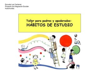 Escuela Las Canteras
Proyecto de Integración Escolar
Huechuraba
Taller para padres y apoderados:
HÁBITOS DE ESTUDIO
 