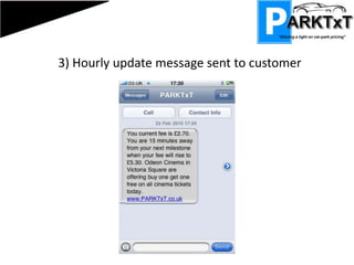 3) Hourly update message sent to customer