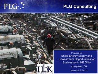 PLG Consulting




         Prepared for
 Shale Energy Supply and
Downstream Opportunities for
  Businesses in NE Ohio
         Youngstown, OH
         November 7, 2012
                               1
 