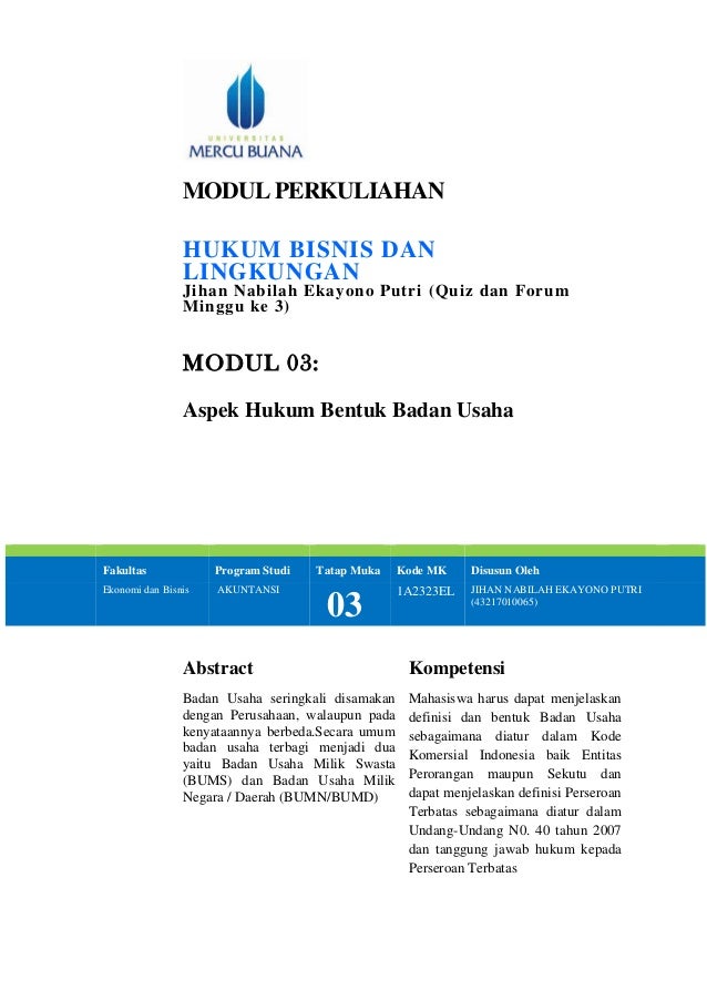 3 Hbl Jihan Nabilah Ekayono Putri Aspek Hukum Bentuk Badan Usaha Uni 3 Hbl Jihan Nabilah Ekayono Putri Aspek Hukum Bentuk Badan Usaha Uni