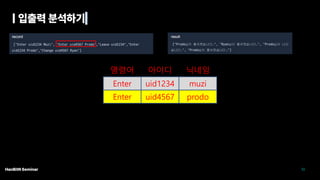 Enter muzi
uid1234
Enter prodo
uid4567
명령어 닉네임
아이디
 