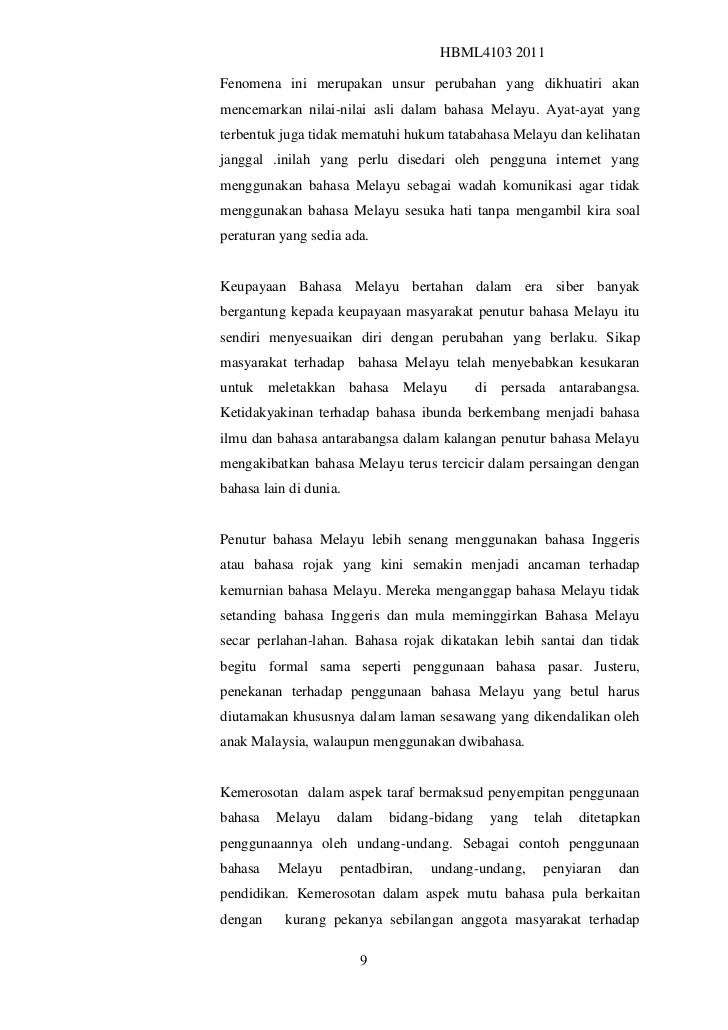 Hbml4103 sejarah perkembangan bahasa melayu 2011