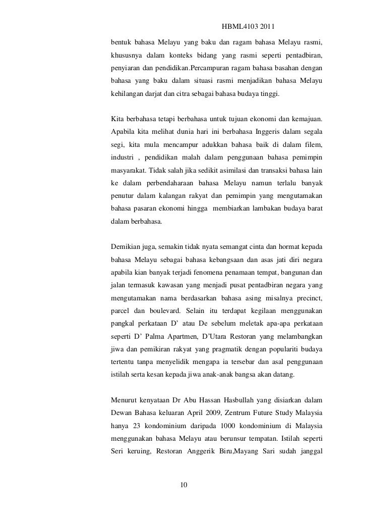 Hbml4103 sejarah perkembangan bahasa melayu 2011