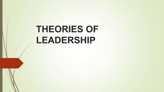 THEORIES OF
LEADERSHIP
 