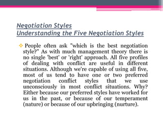 Negotiation Looks Managing Interpersonal and Intergroup Conflict | PPTX