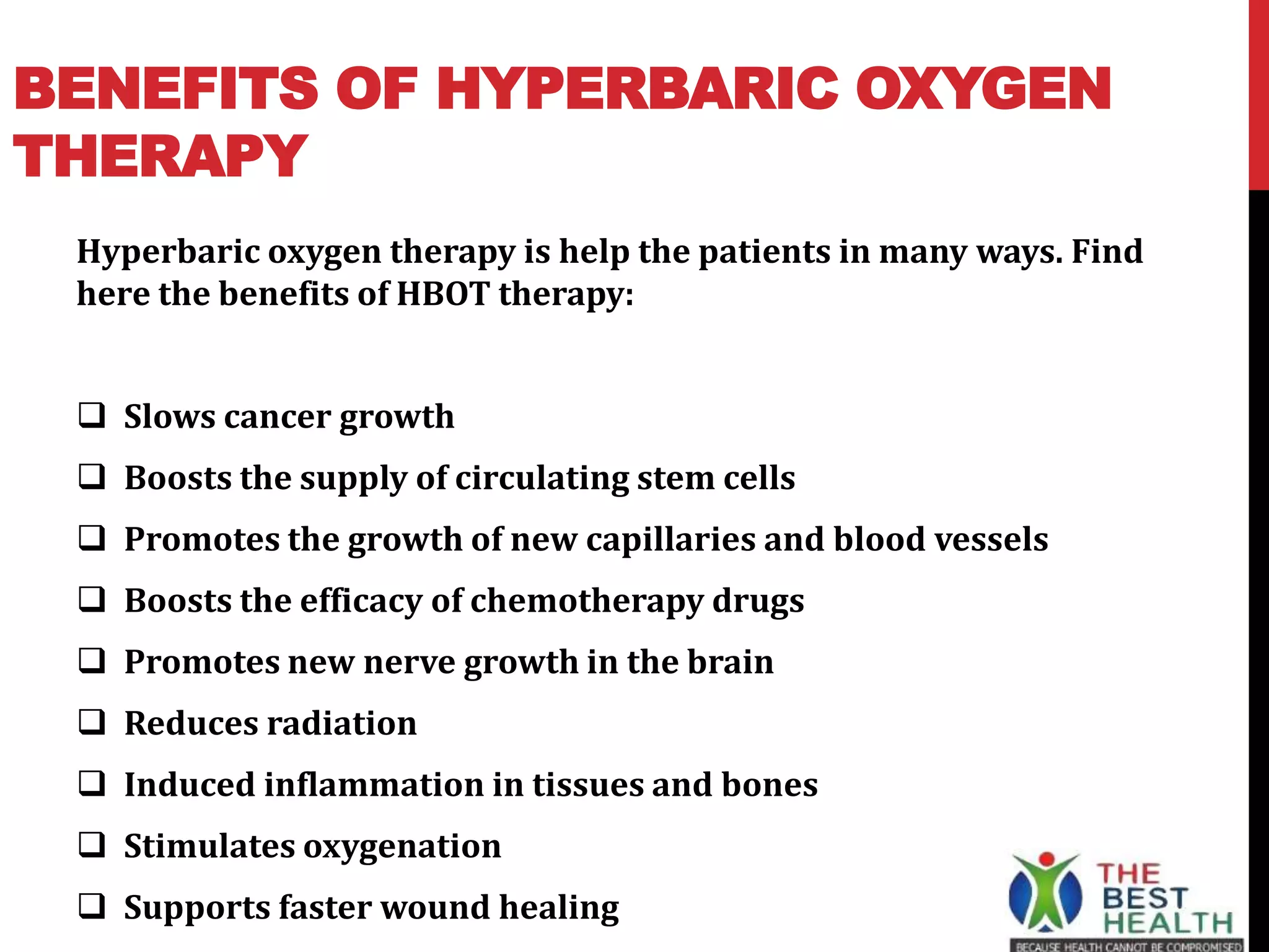 HBOT Therapy - Hyperbaric Oxygen Therapy PPT | PPTX