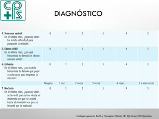DIAGNÓSTICO
Urología general. Smith y Tanagho. Edición 18. Mc Graw Hill Education.
 