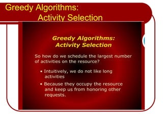 Activity selection using greedy approach | PPT