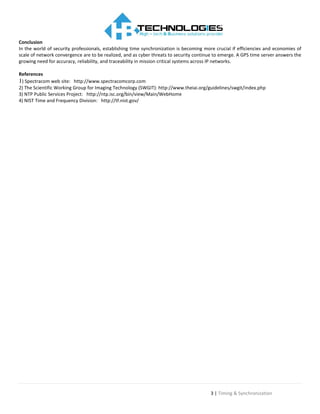 Time synchronization solution: NTP | PDF