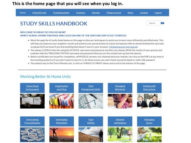 Study Skills Handbook Tour Study Skills Handbook Tour