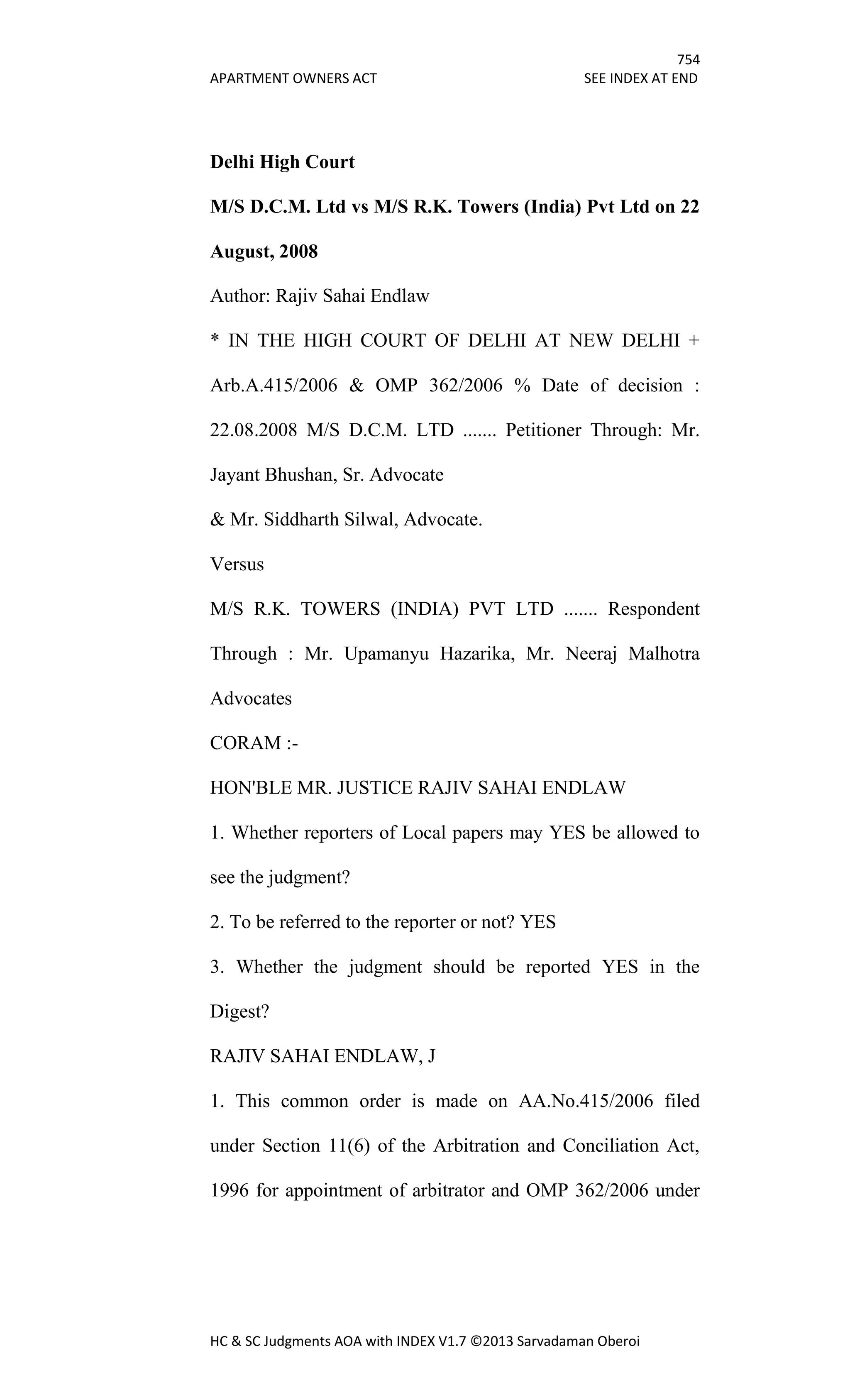 Hc & sc judgments aoa with index v1.7