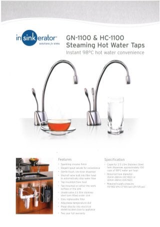 GN1100 and HC110 Steaming hot water taps