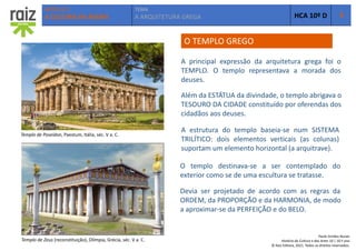 HCA 14 - A Arquitetura Grega ( tudo) pdf | PDF