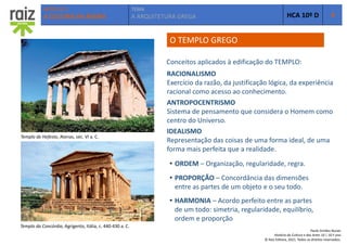 HCA 14 - A Arquitetura Grega ( tudo) pdf | PDF