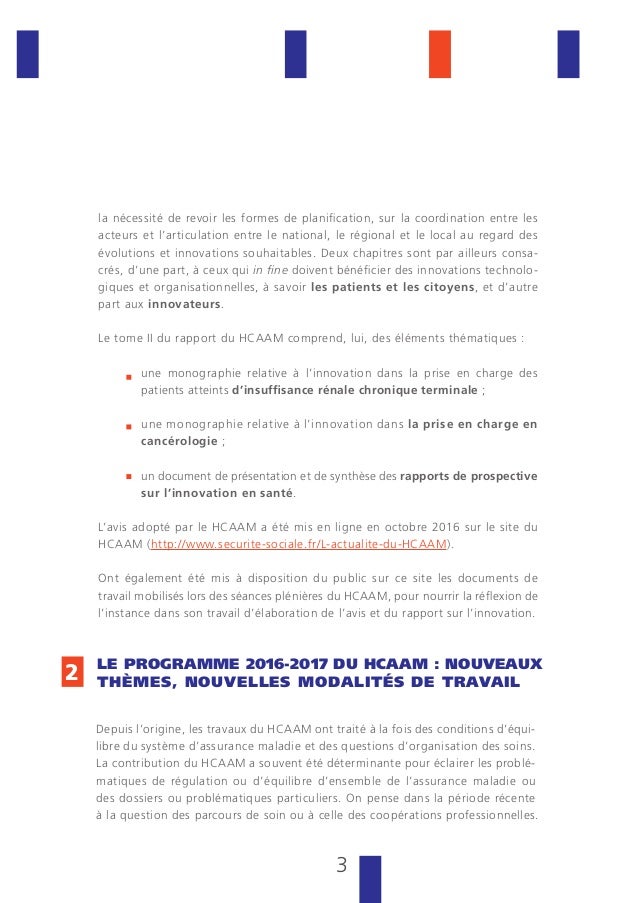 Dossier De Presentation Du Rapport 16 Innovation Et Systeme De Sant