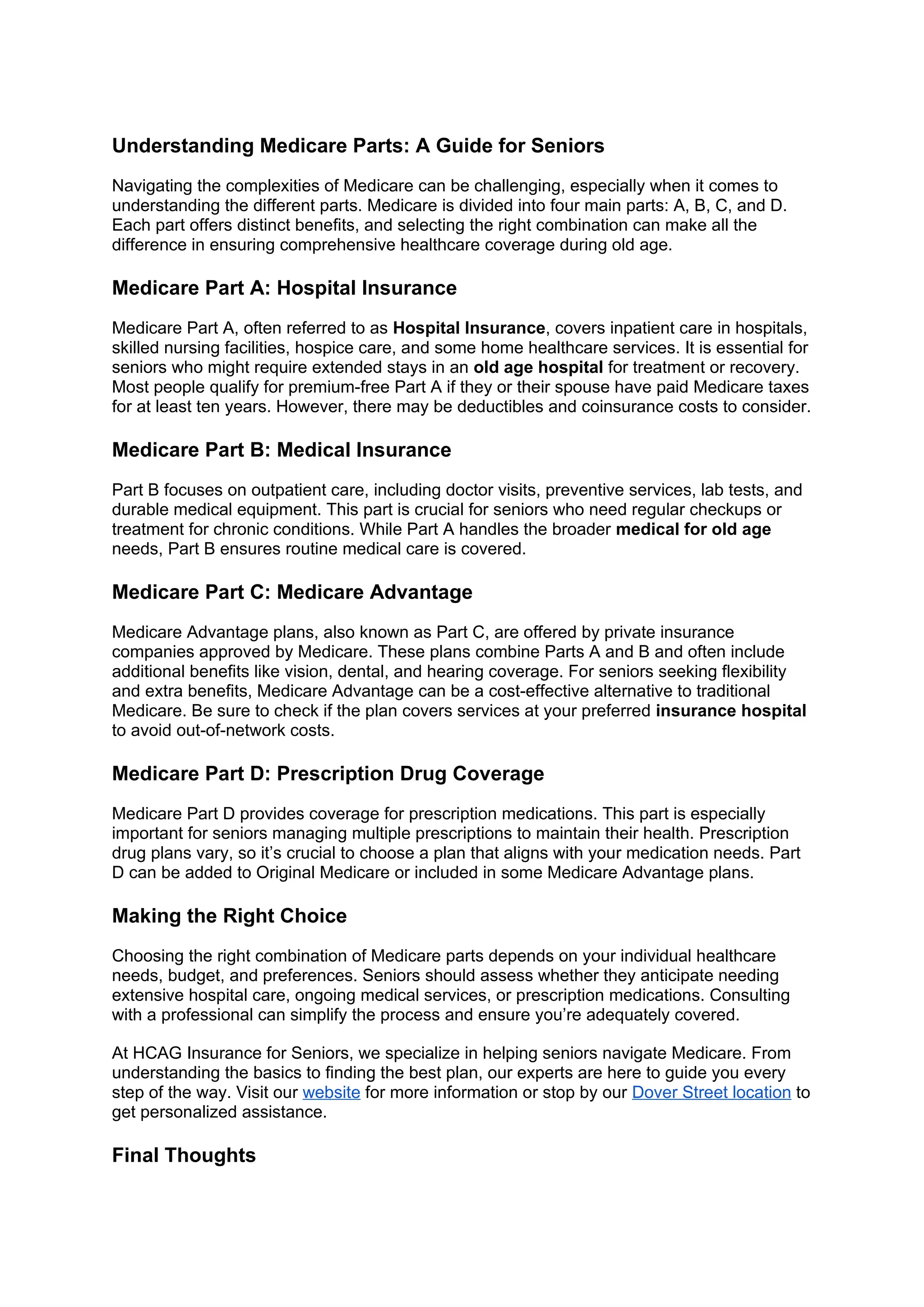 Understanding Medicare Parts: A Guide for Seniors | DOCX