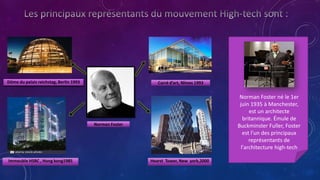 Norman Foster
Carré d’art, Nîmes 1993
Hearst Tower, New york,2000
Dôme du palais reichstag, Berlin 1993
Immeuble HSBC , Hong kong1985
Norman Foster né le 1er
juin 1935 à Manchester,
est un architecte
britannique. Émule de
Buckminster Fuller, Foster
est l'un des principaux
représentants de
l'architecture high-tech
 