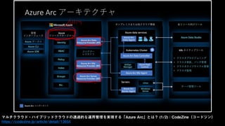 マルチクラウド・ハイブリッドクラウドの透過的な運用管理を実現する「Azure Arc」とは？ (1/2)：CodeZine（コードジン）
https://codezine.jp/article/detail/13654
 