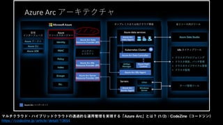 マルチクラウド・ハイブリッドクラウドの透過的な運用管理を実現する「Azure Arc」とは？ (1/2)：CodeZine（コードジン）
https://codezine.jp/article/detail/13654
 