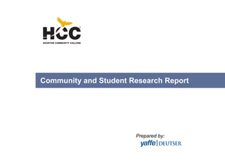 Community and Student Research Report
Prepared by:
 