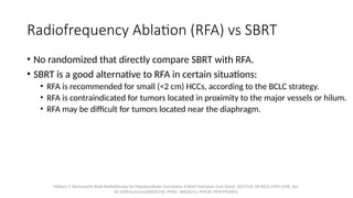 Role of Stereotactic Body Radiotherapy in Hepatocellular Carcinoma | PPTX
