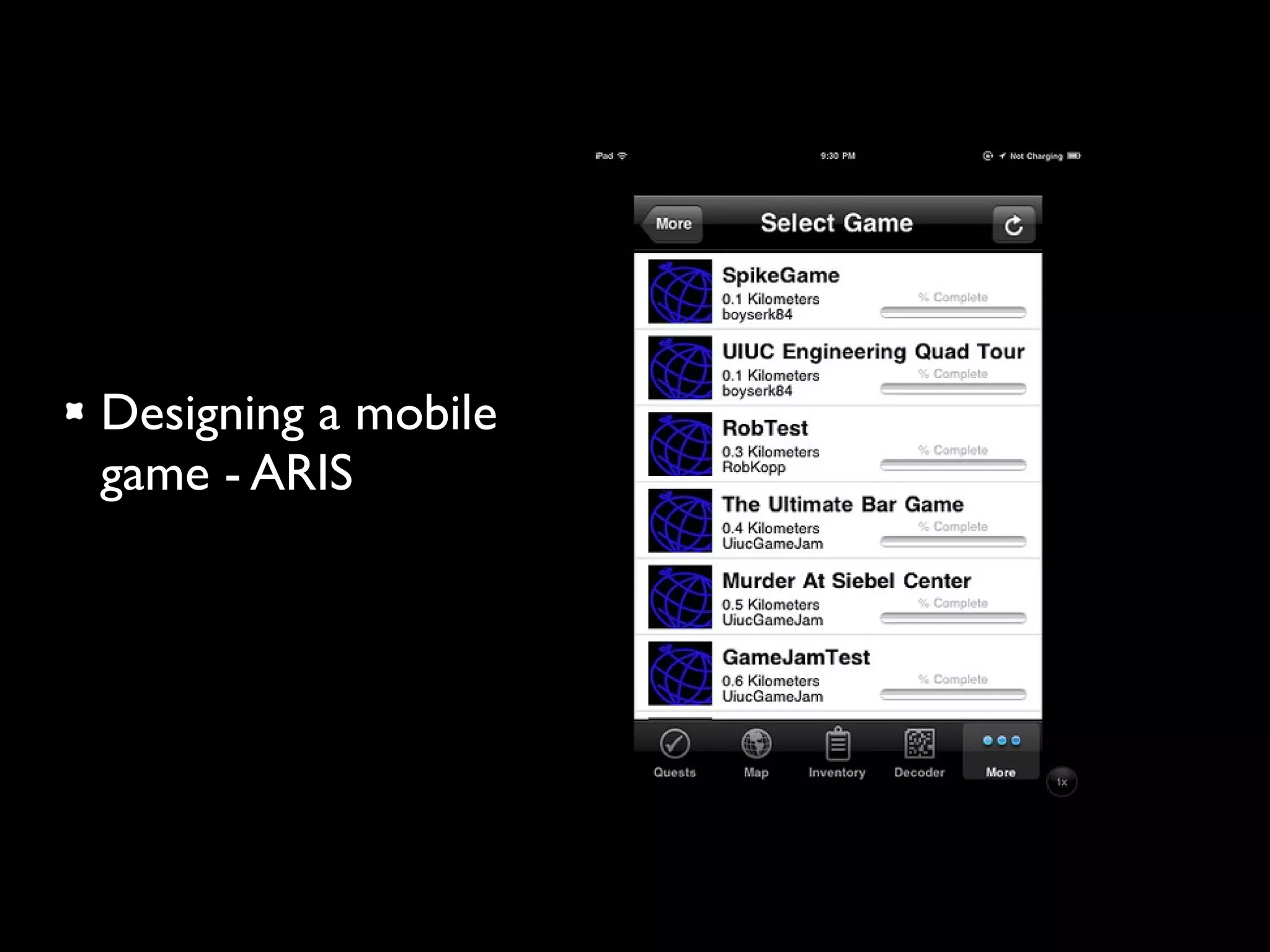Designing a mobile
game - ARIS
 