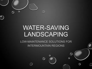 WATER-SAVING
LANDSCAPING
LOW-MAINTENANCE SOLUTIONS FOR
INTERMOUNTAIN REGIONS

 