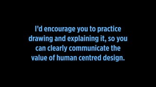 I’d encourage you to practice
drawing and explaining it, so you
can clearly communicate the
value of human centred design.
 