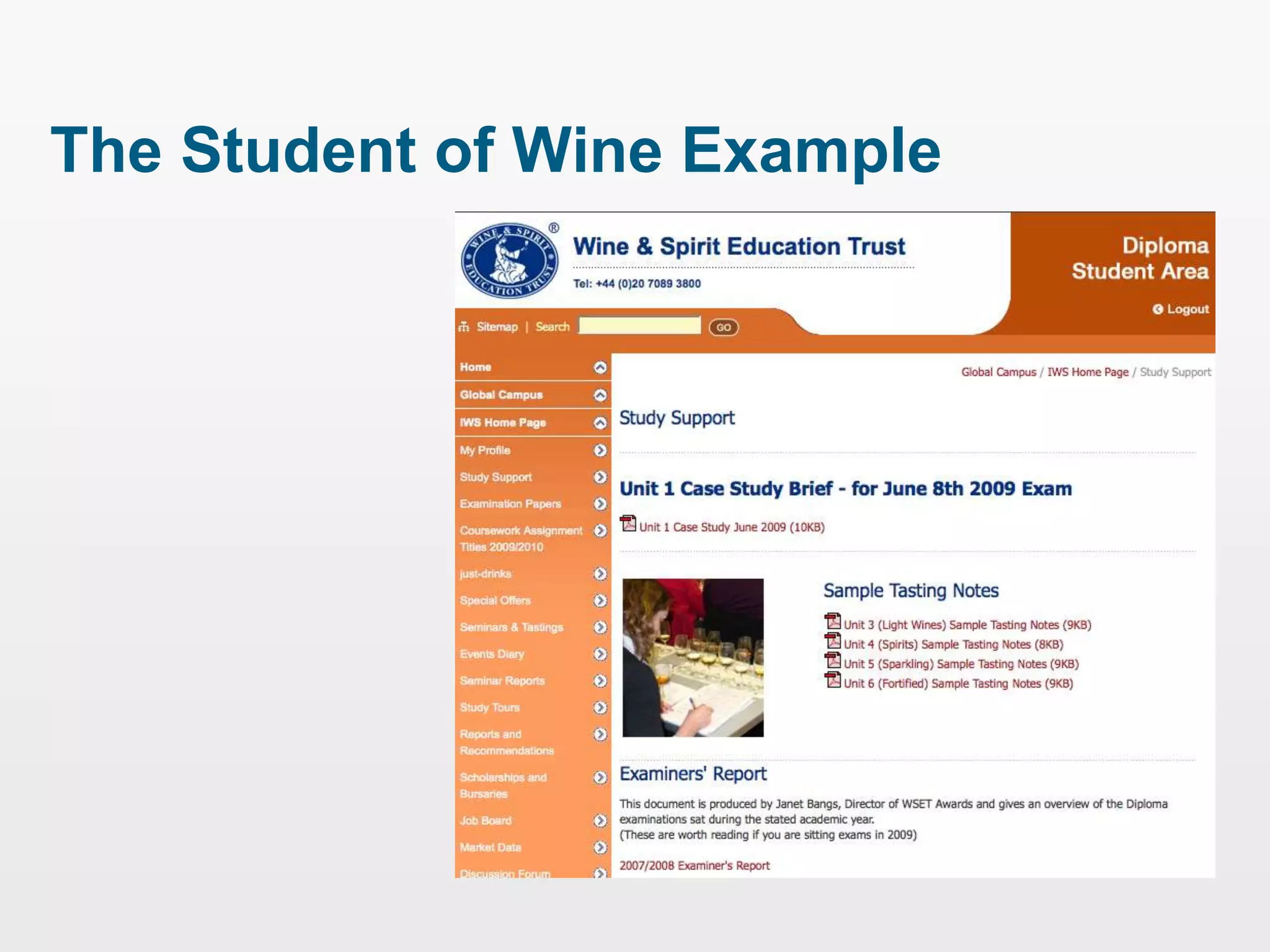 The Student of Wine Example
 