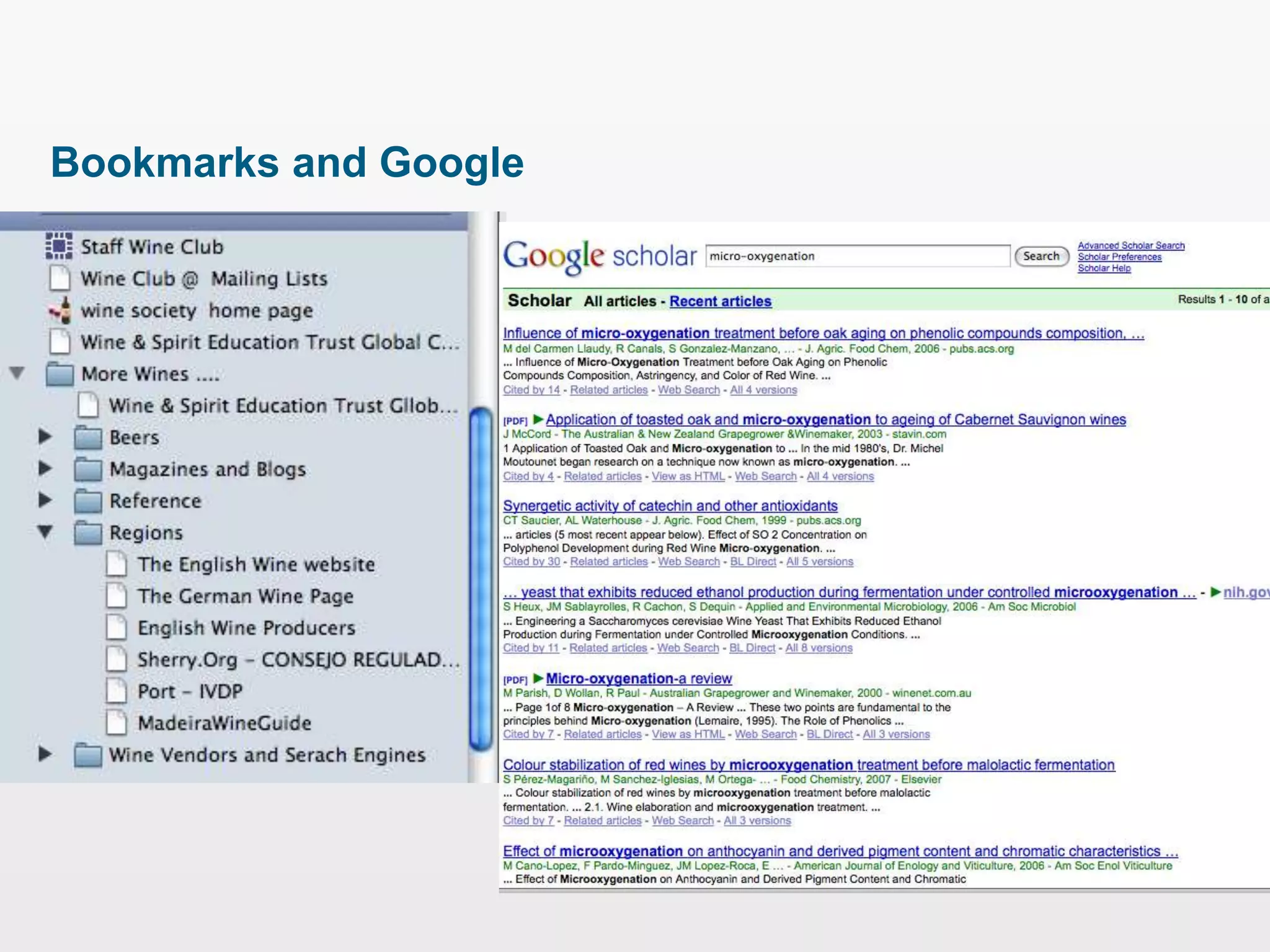 Bookmarks and Google
 