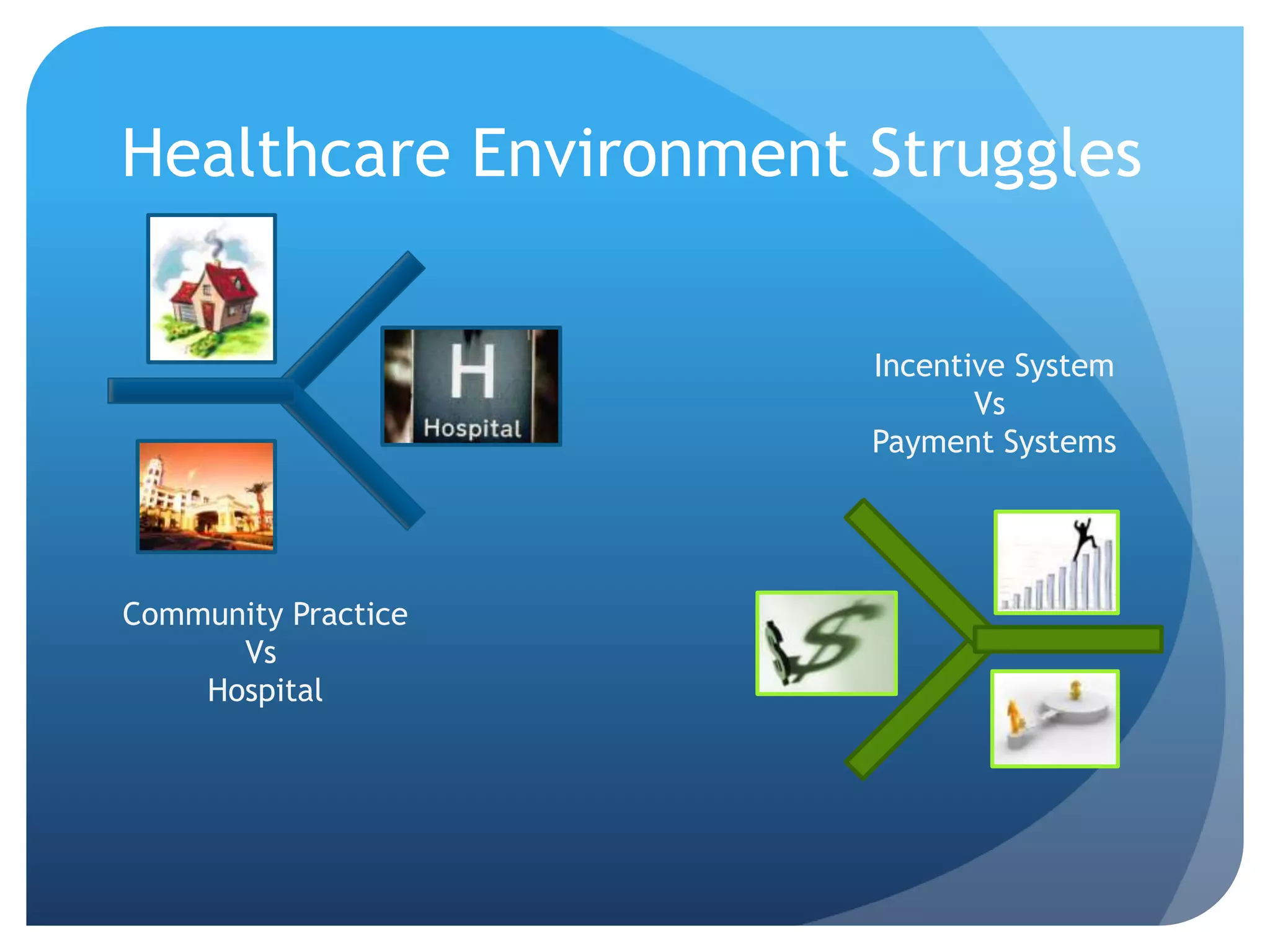 Healthcare Environment StrugglesIncentive SystemVs Payment SystemsCommunity PracticeVs Hospital
