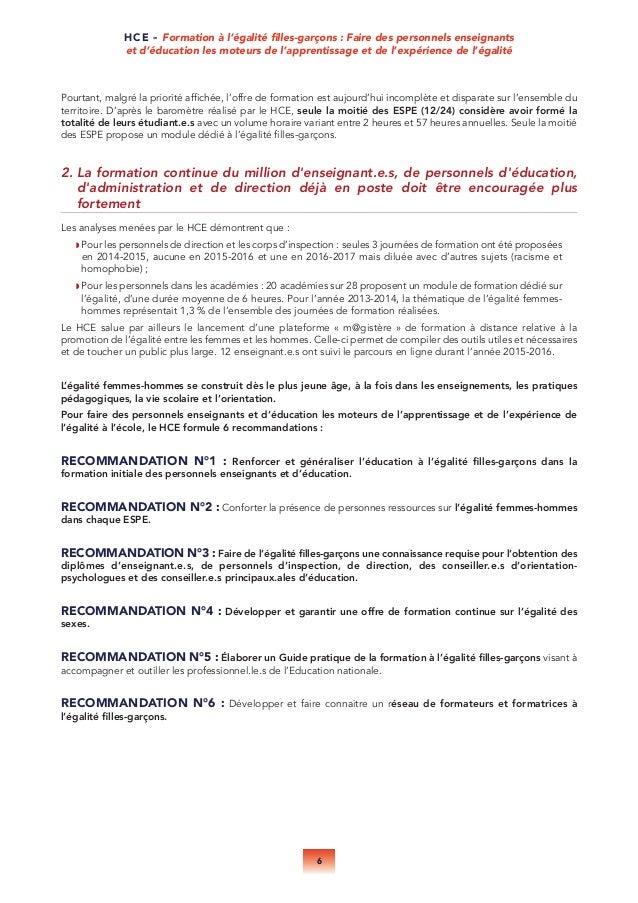 Rapport Du Haut Conseil A L Egalite Entre Les Femmes Et Les Hommes
