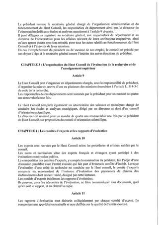 Hceres   projet de décret - mai 2014
