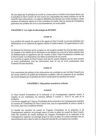 Hceres   projet de décret - mai 2014