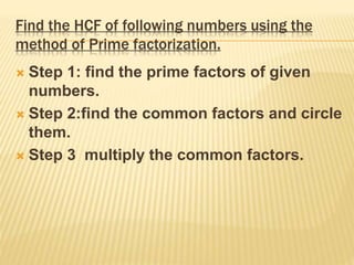 HCF and LCM | PPTX