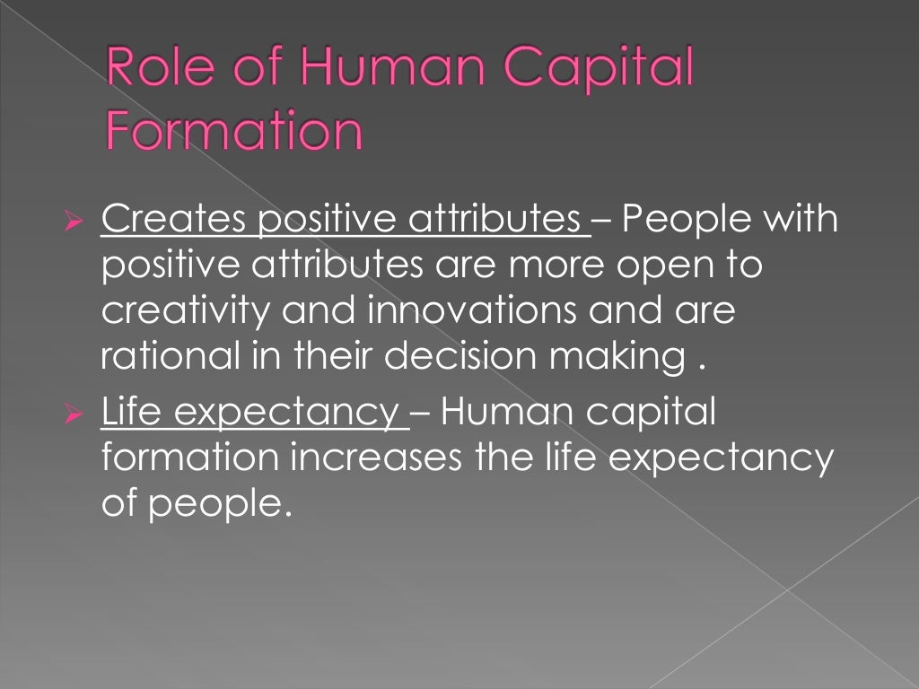 Human Capital Formation