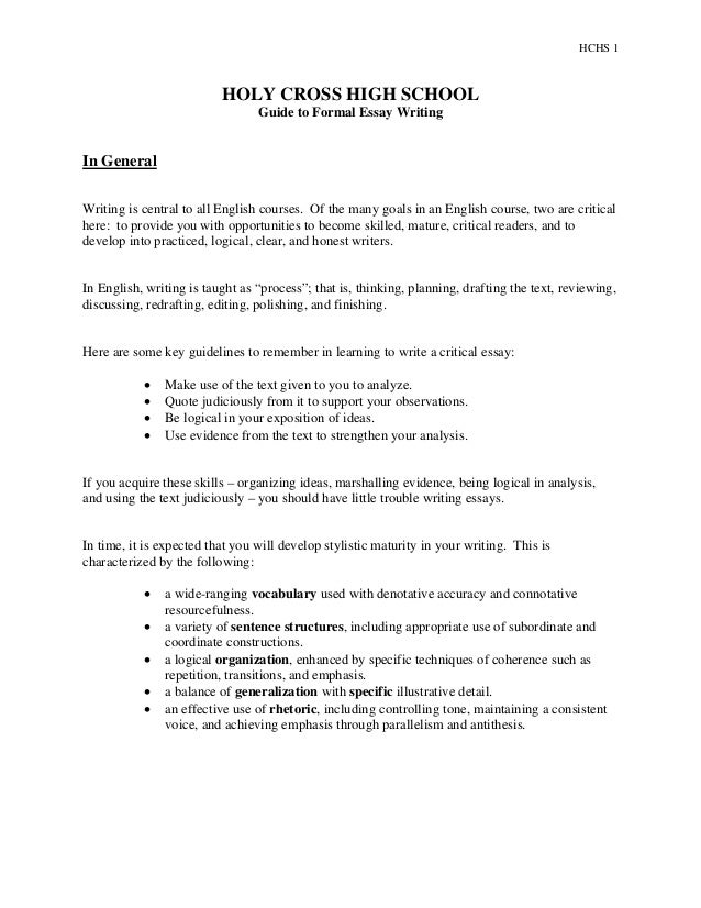 how to write an essay handout