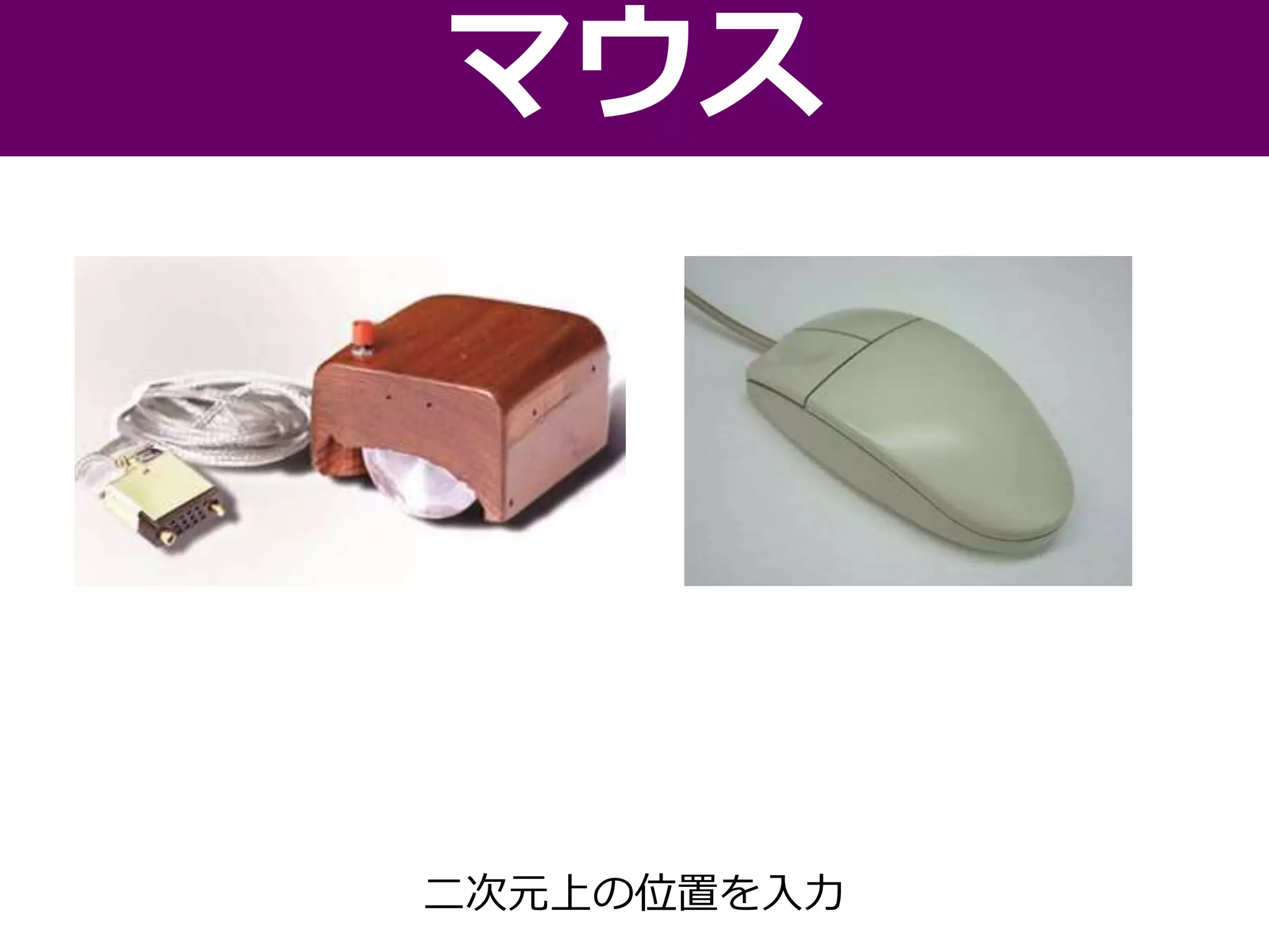 マウス
二次元上の位置を入力
 