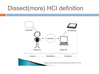 Dissect(more) HCI definition
 