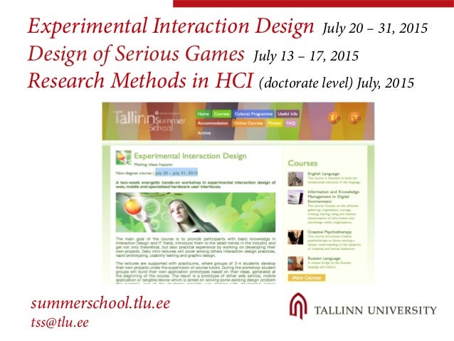 Hci Studies Tallinn University Institute Of Informatics