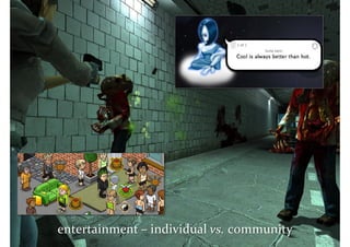 Master on Software Engineering :: Human-Computer Interaction




 entertainment – individual vs. community
         Dr. Sabin-Corneliu Buraga – www.purl.org/net/busaco
 