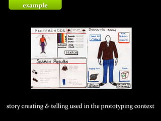 Master on Software Engineering :: Human-Computer Interaction
Dr. Sabin-Corneliu Buraga – profs.info.uaic.ro/~busaco/
example
story creating & telling used in the prototyping context
 