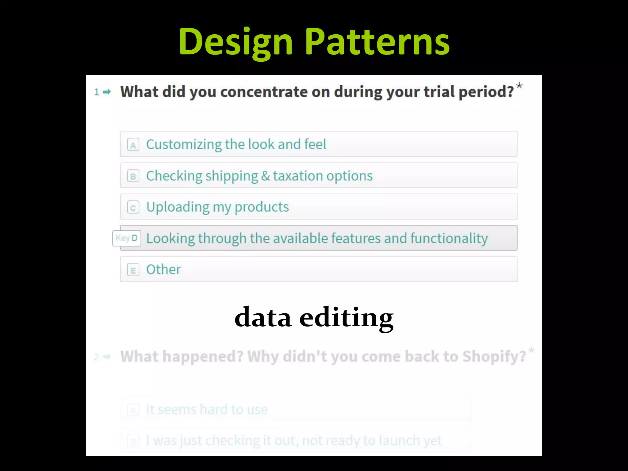 Master on Software Engineering :: Human-Computer Interaction
Dr. Sabin-Corneliu Buraga – profs.info.uaic.ro/~busaco/
Design Patterns
data editing
 