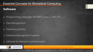 Essential Concepts for Biomedical Computing

o
o

o
o

o

 